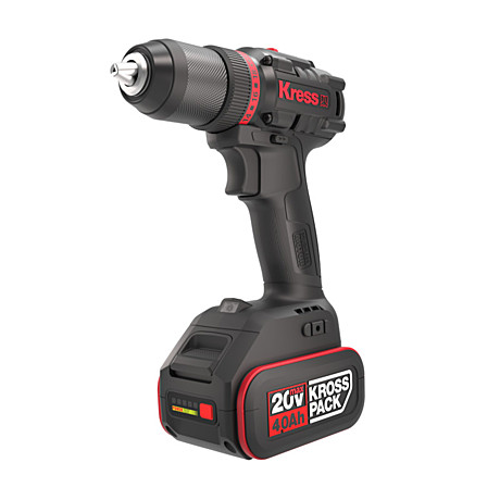 Дрель аккумуляторная KRESS KUA71 20V 4Ач x2, ЗУ,кейс