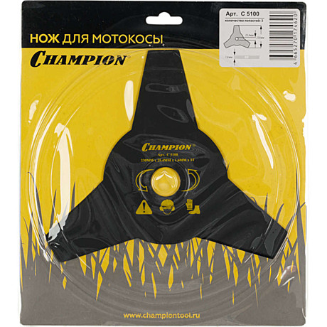 Нож CHAMPION для триммера 3-х зубчатый d=230*25.4mm (тип А) C5100