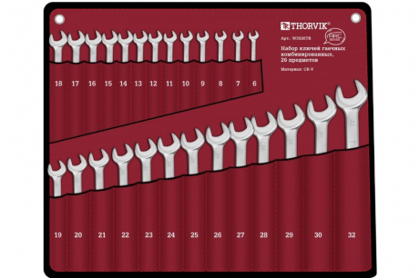 Купить Набор ключей THORVIK гаечных комбинированных серии ARC , 6-24 мм, 26 предметов   W3S26TB фото №1